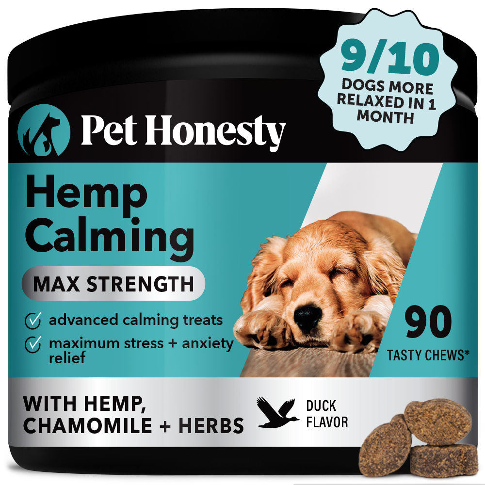 Hemp Calming Max Strength Chews for Dogs Pet Honesty