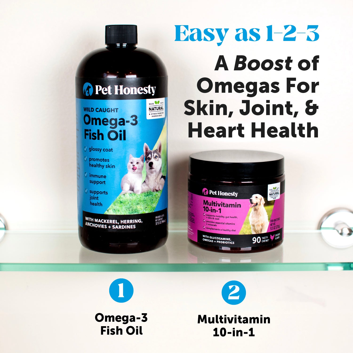 Omega 3 Fish Oil For Dogs and Cats 32 Ounce Pet Honesty