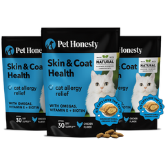 Dual Texture Skin & Coat Health Supplement for Cats 3-Pack (Chicken Flavor)