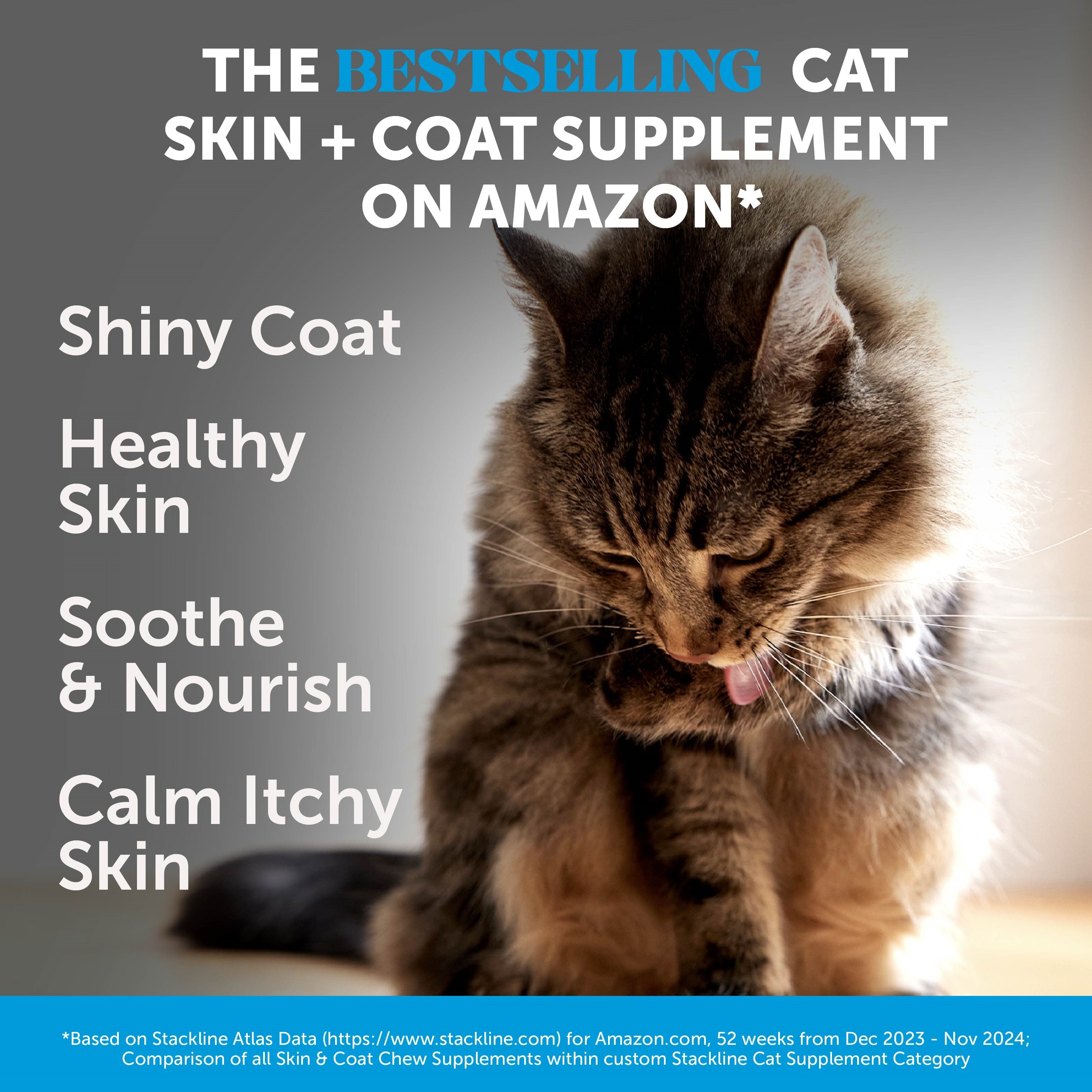 Dual Texture Skin & Coat Health Supplement for Cats 3-Pack (Chicken Flavor)